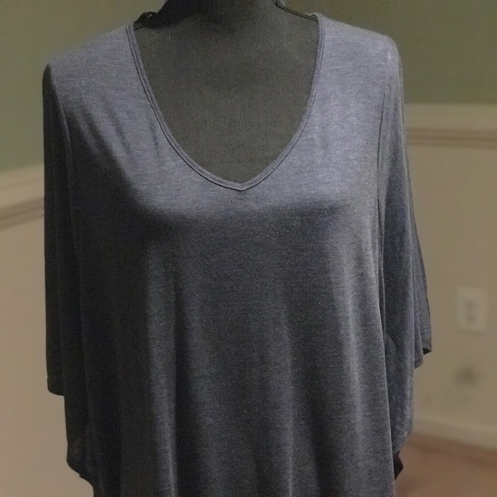 Blue v neck shirt